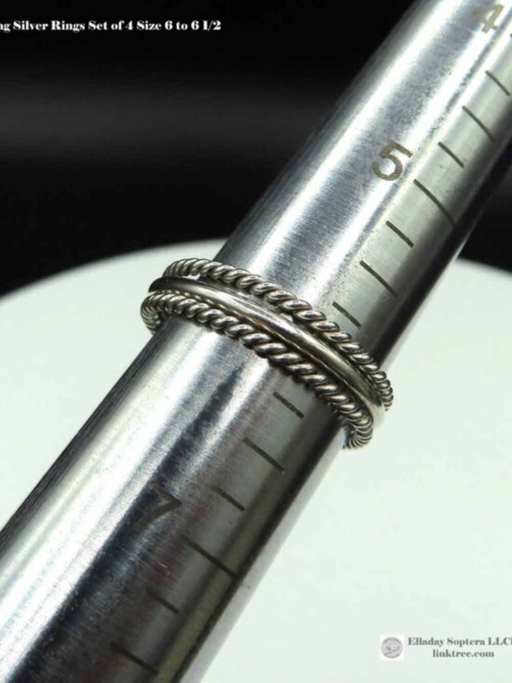 Sterling Silver Rings Set of 4 Size 6 to 6.5 - Picture 10 of 14